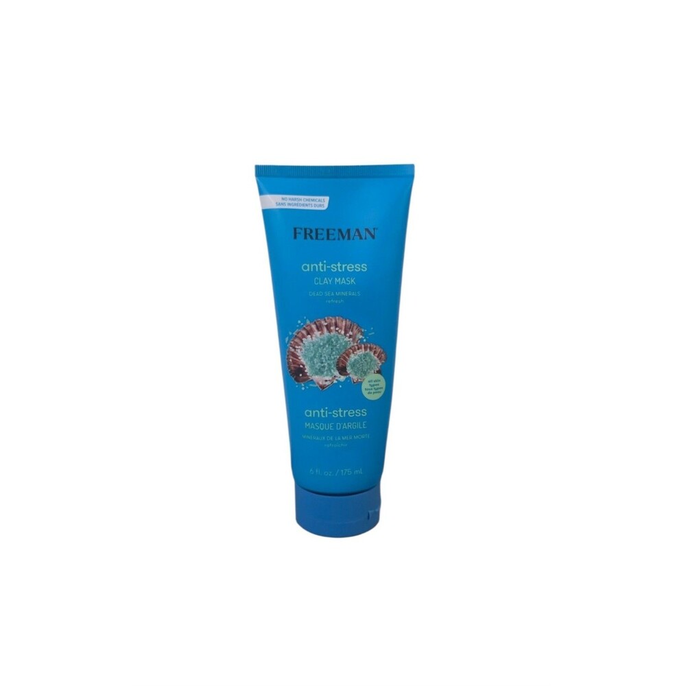 Freeman Anti-Stress Clay Mask, Dead Sea Mineral Refresh Face Mask 6 Fl.oz